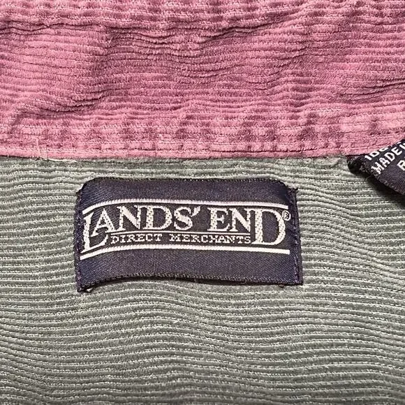 Vtg Lands’ End Colorblock Corduroy Shirt Men’s XL Tall Wide Wale Single Pocket - Picture 5 of 15